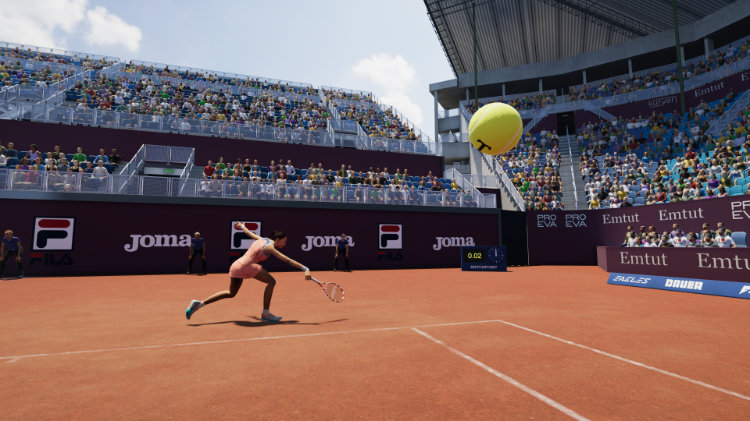 Matchpoint - Tennis Championships in-game screenshot showing a player on a hard court